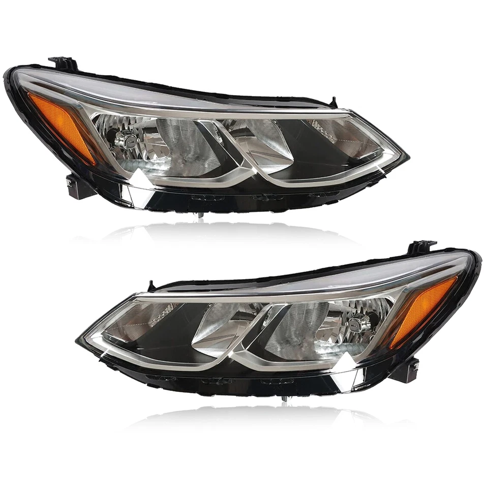 Halogen Headlights For 2016-2019 Chevy Cruze Left + Right Pair w/ Bulbs Chrome - Изображение 2 из 4
