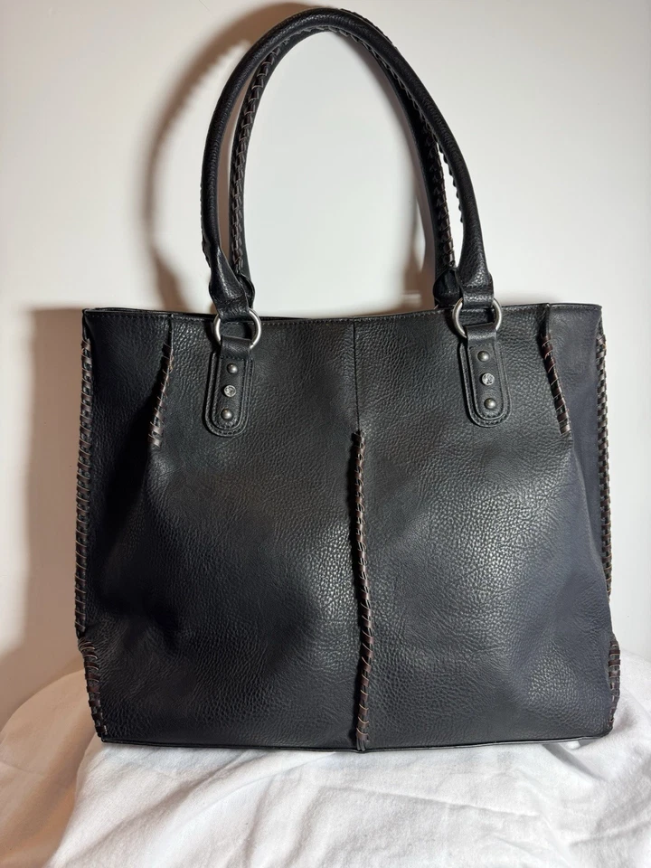 Bolso de hombro Blazin Roxx de cuero marrón oscuro con cancelación para mujer Foto 2 de 4