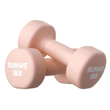 RUNWE Dumbbell Set 2 Pairs Cast Iron Weights 1 3 5 7 10 lb Fitness Exercise