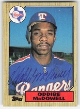 1987 Topps #95 Oddibe McDowell In Person Signed Auto 62531