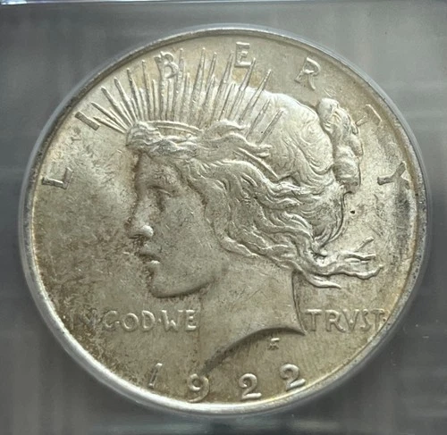 1922-D Peace dollar, ICG AU-58