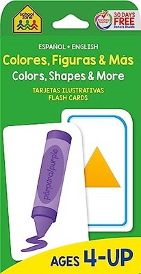 School Zone - Bilingual Colors, Shapes & More Flash Cards - Ages 4+, Preschool