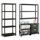Scaffale in resina colore nero Modulare 4 e 5 Ripiani Montaggio semplice veloce