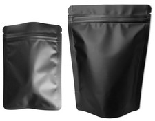 100 Pack 5.5x7.8 Inches Matte Black Mylar Stand Up Bags & 100 Pack 4.3x6.3 In...