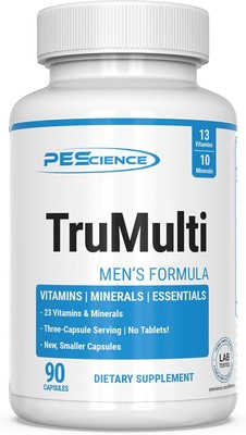 PEScience TruMulti Multivitamin for Men, Daily Formula. 4 Bottles @ 90 Caps.