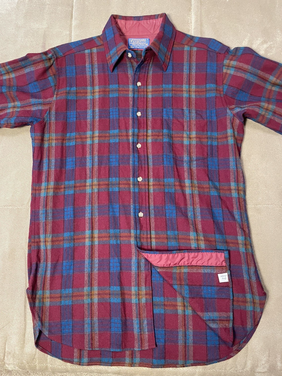 Beautiful Wool Pendleton Flannel Lined Shirt Mens… - image 2