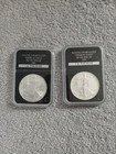 Genuine Uncirculated American Eagle Silver Dollars 1993 And 2001.