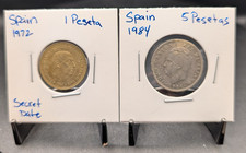 2‑Coin Bundle – Spain 1972 1 Peseta & 1984 5 Pesetas