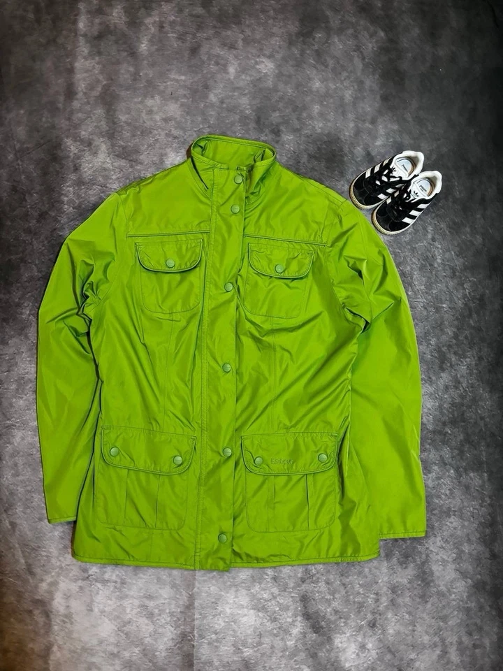 Barbour Featherweight Utility Jacket Women's Lime Green Waterproof Size UK 12 - Photo 1/4
