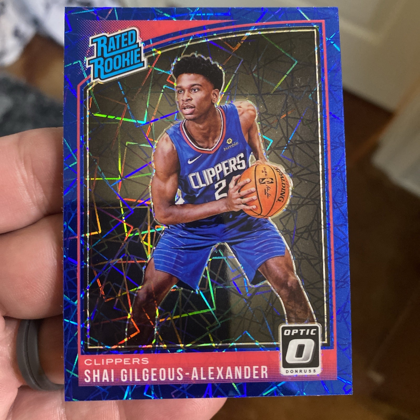 2018-19 Donruss Optic Shai Gilgeous-Alexander Rated Rookie Blue Velocity #162
