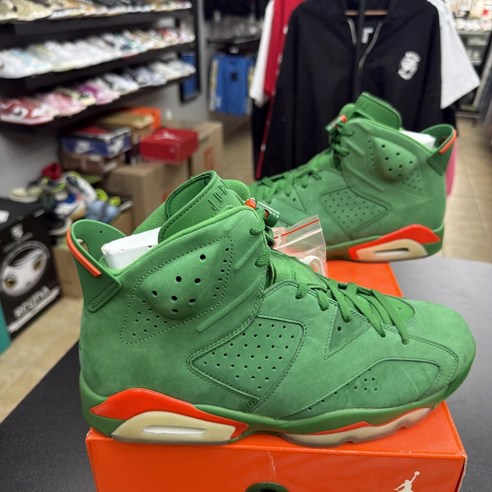 Nike Air Jordan 6 Retro Gamuza Verde Gatorade Talla 11 AJ5986-335 Totalmente Nuevas Foto 3 de 4
