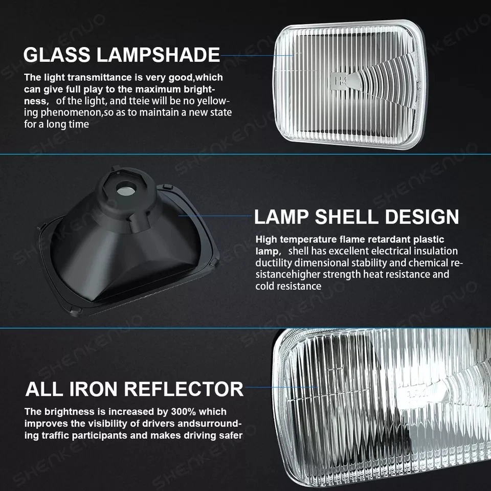 Juego de 2 pares de carcasas de faros rectangulares de 5x7 7x6 para camioneta Chevy Foto 3 de 4