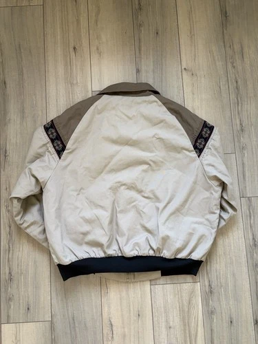 Canyon Guide Vintage Men's XL Beige/Brown Cotton Lined Bomber Jacket Zip Pockets image 3