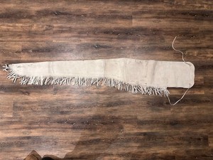 White 57” Fringe Leather Suede Gun Rifle Sleeve Scabbard Sheath Muzzleloader