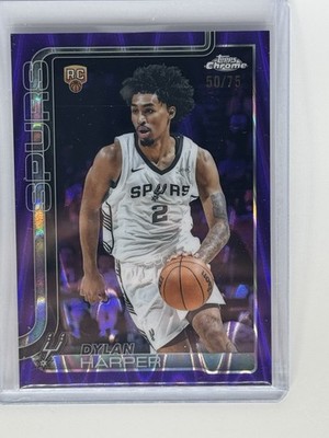 2025-26 Topps Chrome - Dylan Harper #252 Purple Raywave Refractor 