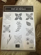 Stampin' Up! Pop of Petals Cling Rubber Stamp Set Butterflies Flower Leaf