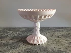 Vintage Jeannette Shell Pink Milk Glass Pedestal Bowl/Compote