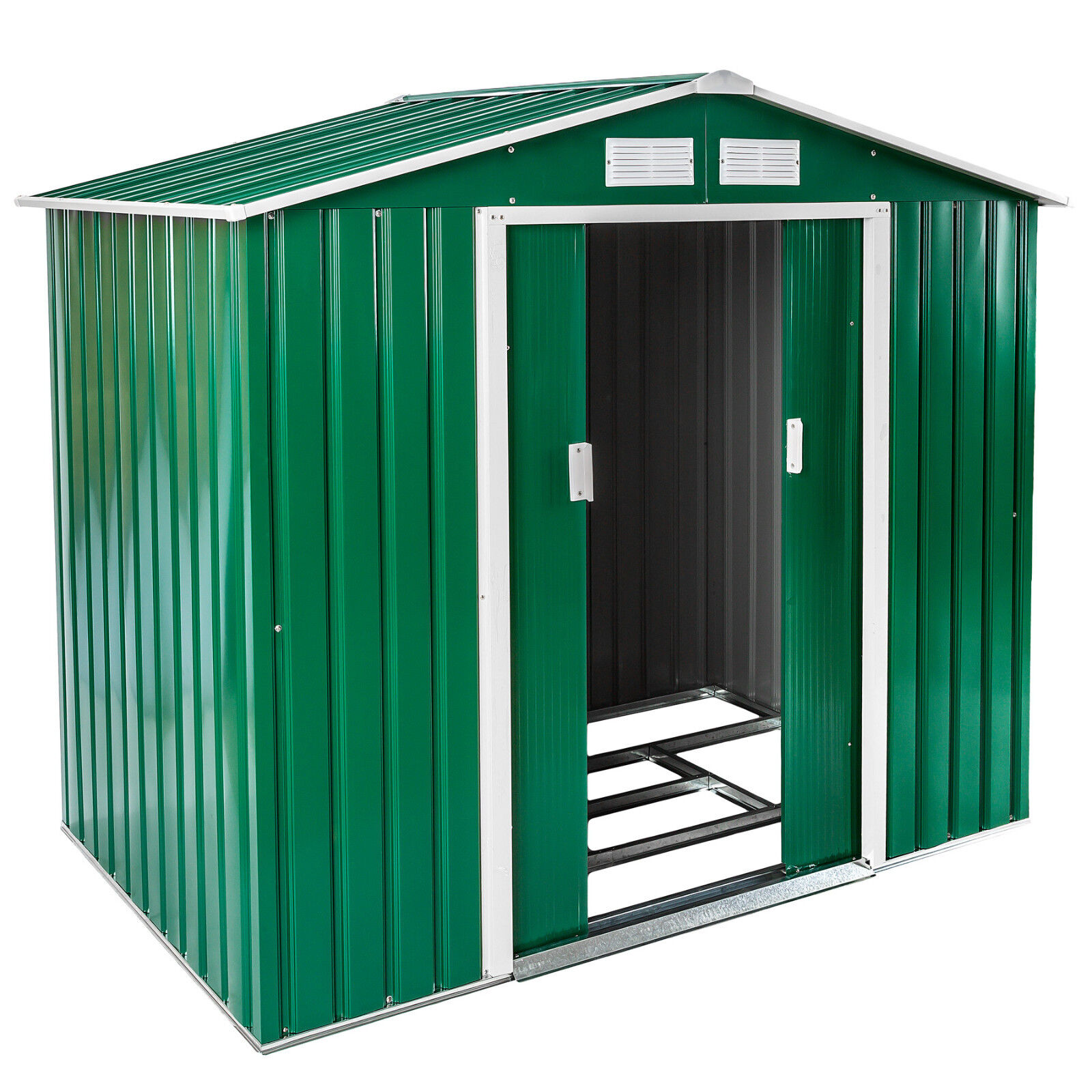 Box casetta metallo per giardino serra attrezzi capannone + fondazione 214x130 n