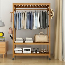 Schwerlast Garderobenständer Kleiderständer Rollengarderobe mit Kleiderstange