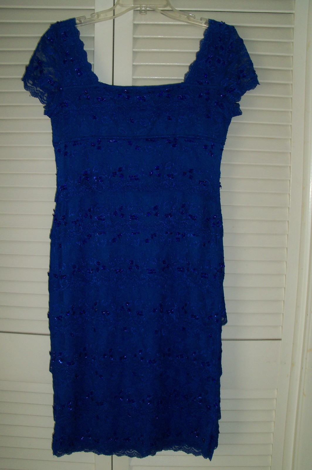 MARINA Royal Blue Color Formal Evening Lace Sequin Dr… Gem