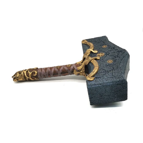 39cm God of War Thor's Hammer Cosplay Props Ragnarok Mjolnir Hammer Model Statue - Picture 15 of 16