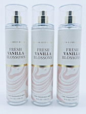 3 BATH  BODY WORKS FRESH VANILLA BLOSSOMS FINE FRAGRANCE BODY MIST 8 oz NEW