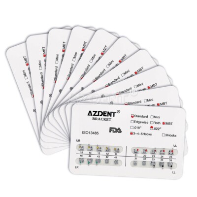 10Pack Dental Orthodontics Brackets Metal Braces Mini MBT