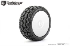 Powerhobby 1/8 Buggy King Cobra BELTED Tires Mounted 17MM Dish White Wheels