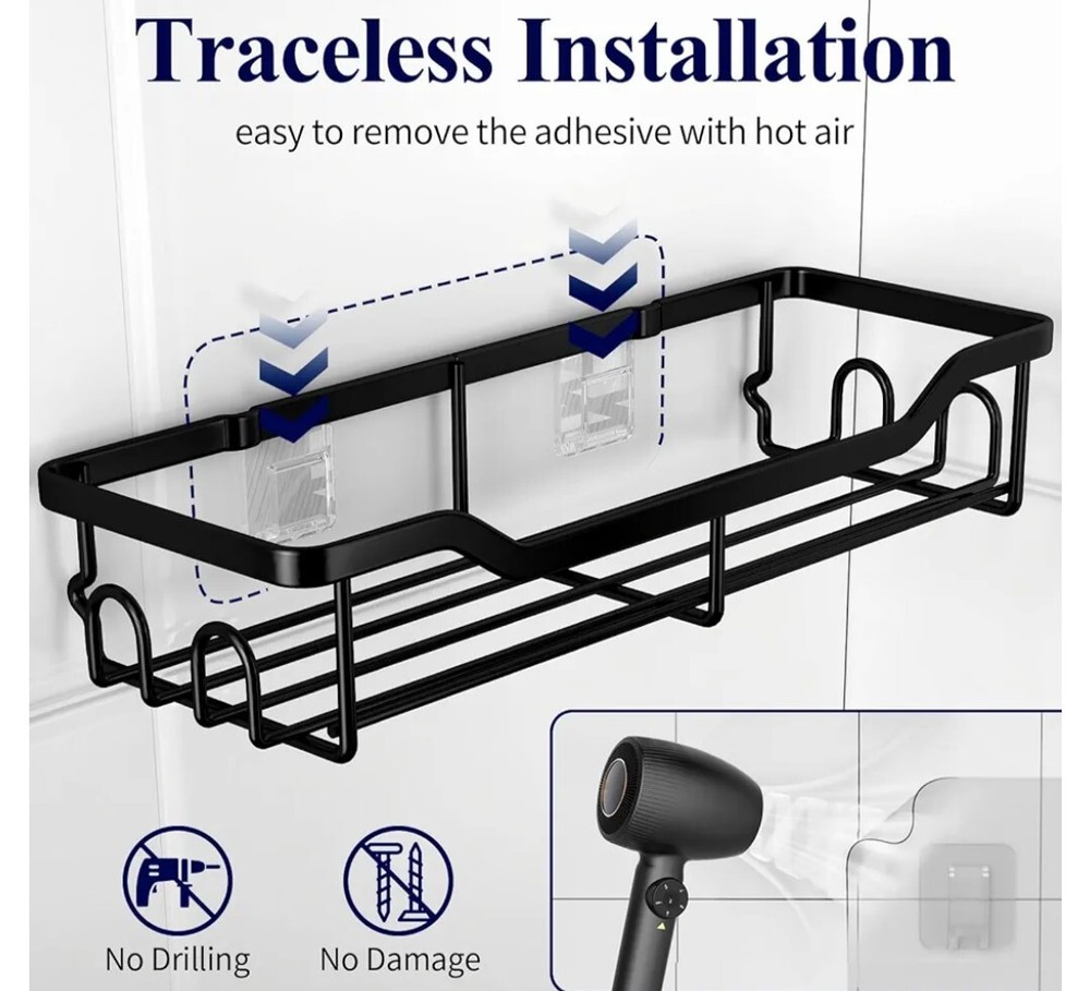 Shower Caddy Large - Adhesive Shower Organizer, Stainless Steel Shower Shelf B6