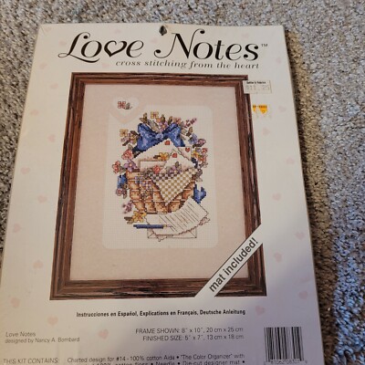 NOS JCA Love Notes  Cross Stitching   #08301 Mat Included NEW Made in USA