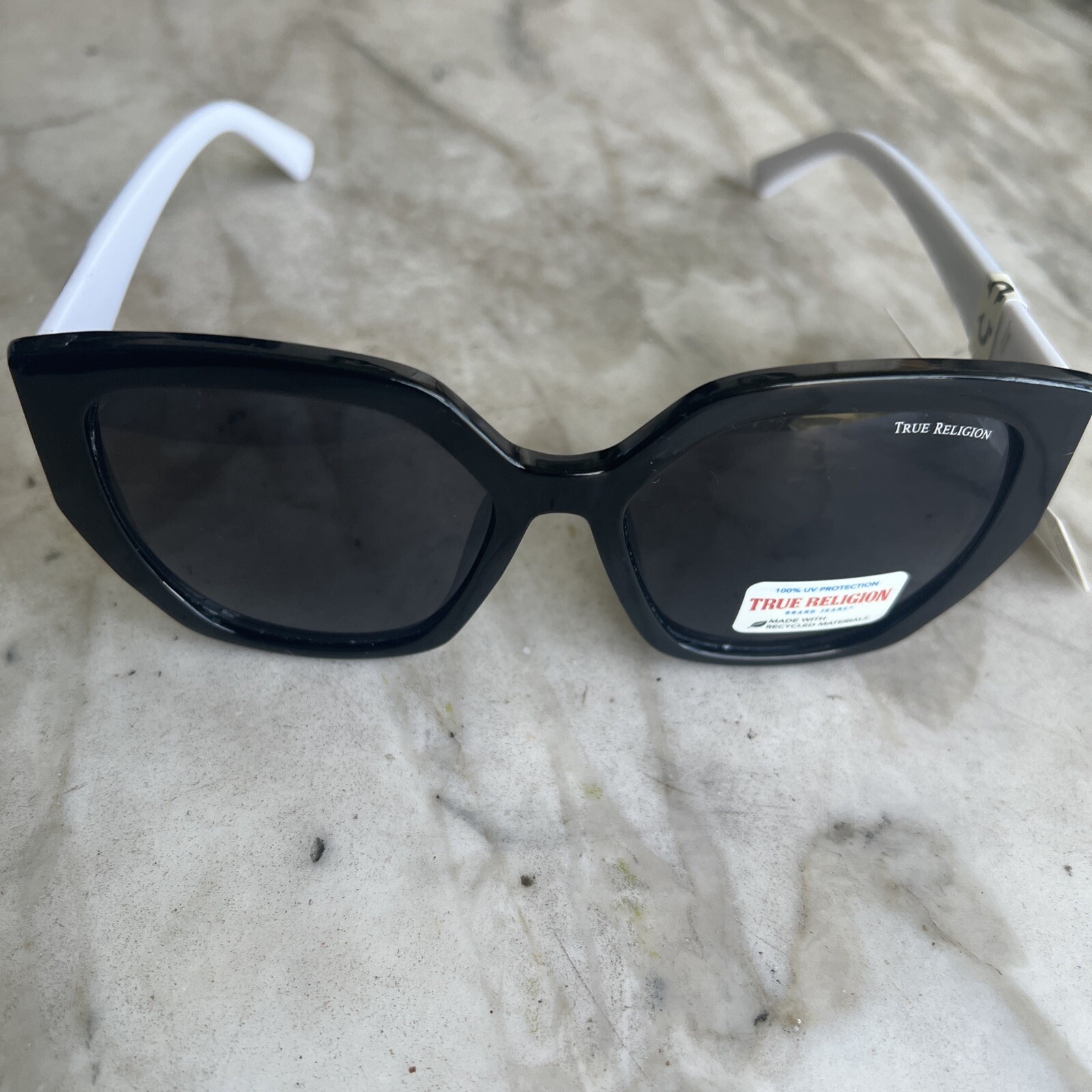 True Religion Sunglasses Women Oversized Black/White NWT image 2