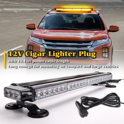 54 LED Emergency Strobe Light Bar Double Side Rooftop Beacon Traffic Advisor 27" - Picture 10 of 19