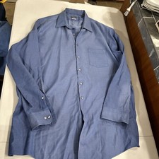 van heusen mens shirt Flex 18 35/36 Tall Blue Button Down Long Sleeves