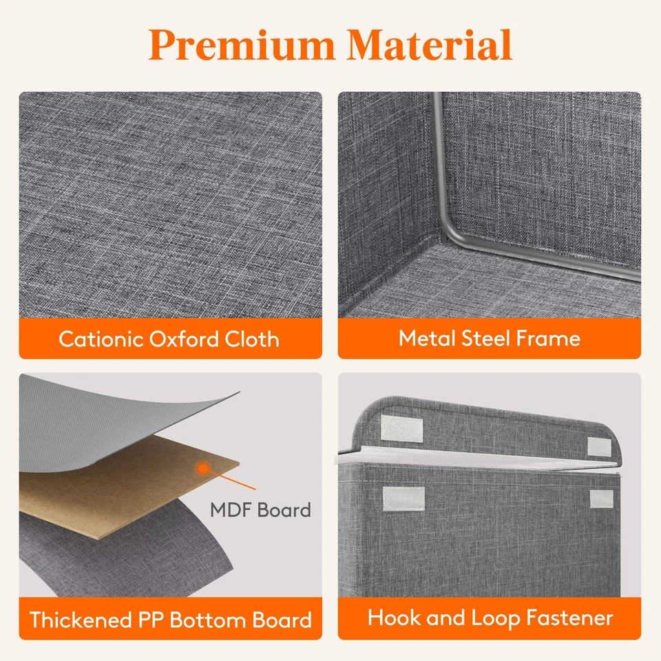 Cajas de almacenamiento de tela Lifewit 6 piezas, contenedores de almacenamiento apilables con tapas transparentes Foto 4 de 4