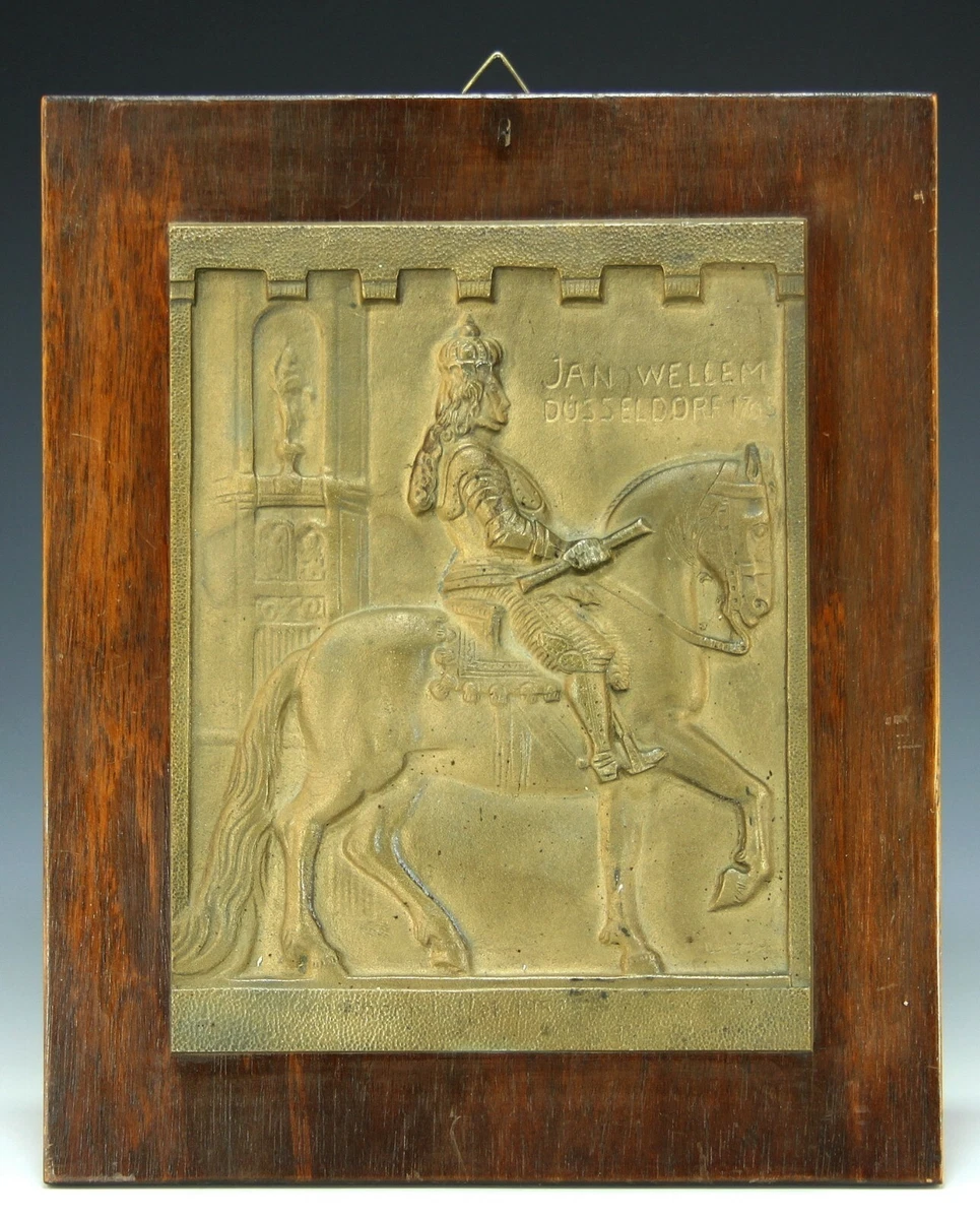  Bronzetafel JAN WELLEM DÜSSELDORF 1703 signiert Wiehe (1874-1960)