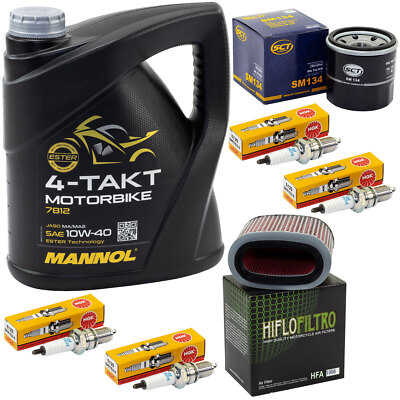 Öl Set 4L Wartung für Honda VT 1100 C Shadow 88-00 Luftfilter Ölfilter Zündkerze