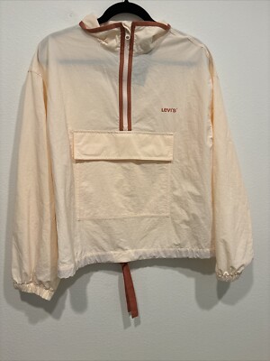 NWT Levis Windbreaker Jacket Womens Med Light Pink Nora Retro