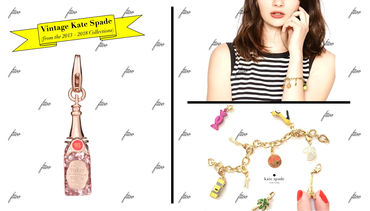 CIONDOLO BOTTIGLIA CHAMPAGNE KATE SPADE ROSA COME AFFASCINANTE BRACCIALE BRINDISI DELLA CITTA'