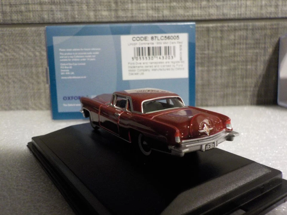 Model Car - Lincoln Continental MK2 - 1956 - Dark Red, Diecast 1/87  87lc56005 - Image 3 of 4