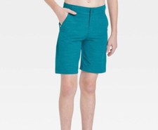 Boys' Hybrid Swim Shorts Trunks 'Above Knee' art class Teal size 14 Husky