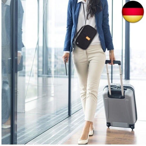 RFID Blocker Familie Reisepass Brieftasche, Reisepass Dokumenten Organizer mit - Bild 6 von 7