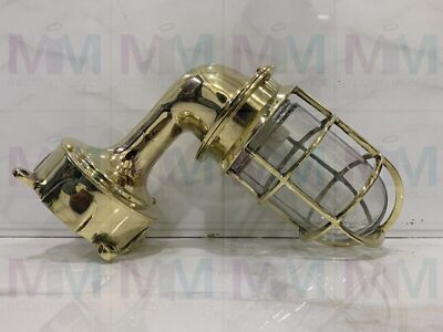 Bulkhead Solid Wall Light Sconce Fixture Indoor/Outdoor Nautical Brass