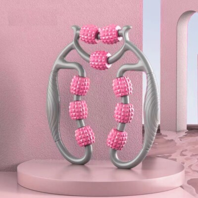 9 Wheel U Shape Trigger Point Massage Roller For Arm Leg Neck Muscle Tissue