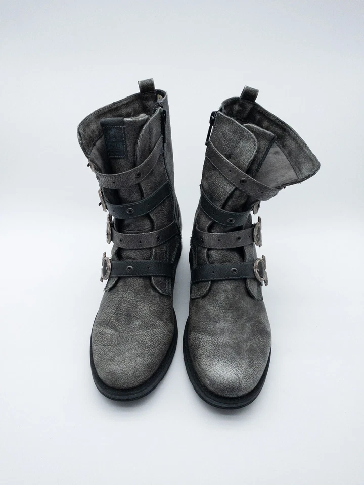 MUSTANG Stivali Da Donna Stivaletti Biker Argento Gr 39 EU Art 15950-95 - Immagine 3 di 3