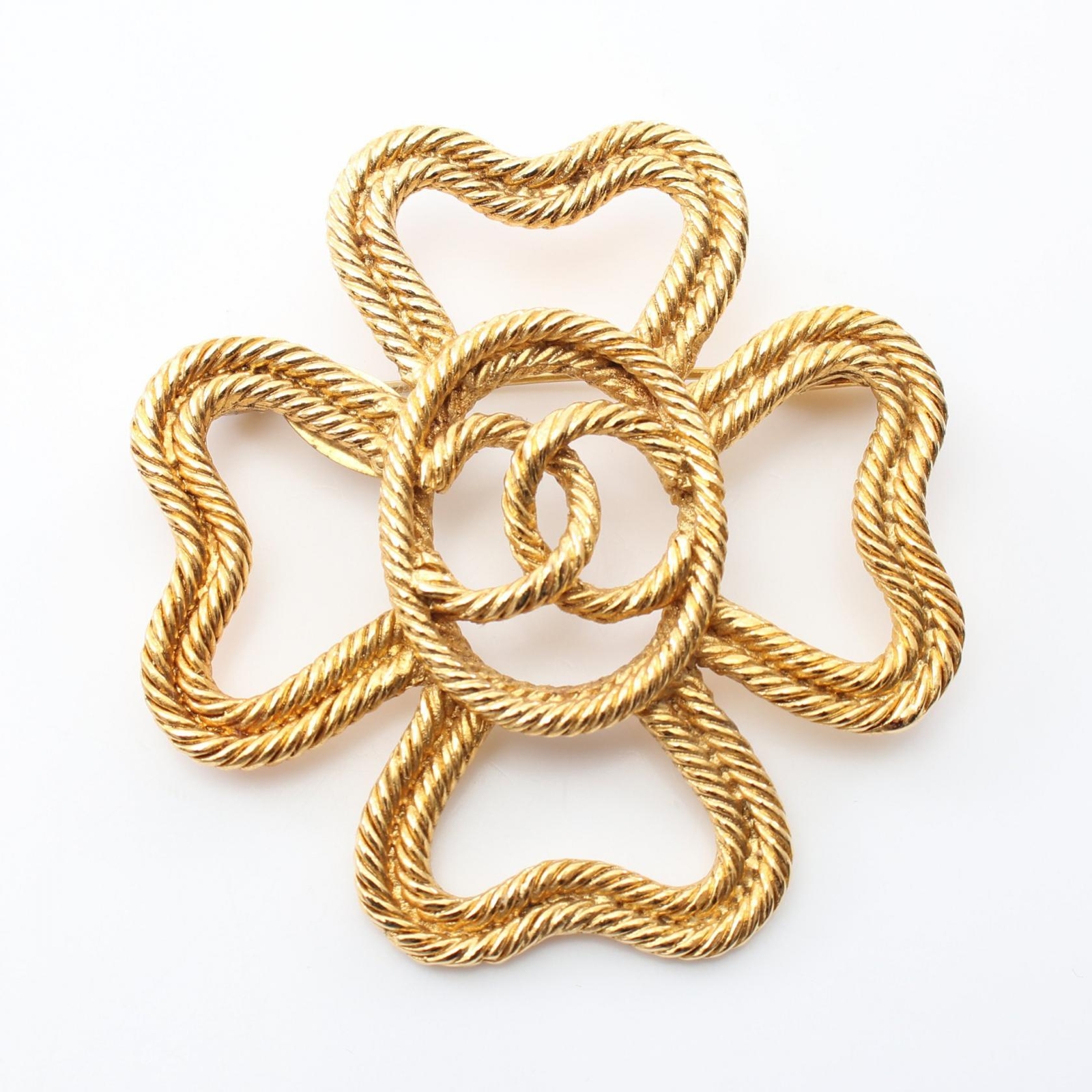 CHANEL COCO Mark Brooch 2/8 Gold Plated Used Women CC