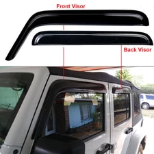 For 2007-2017 Jeep Wrangler JK Unlimited Side Window Visor Vent Sun Rain Guards