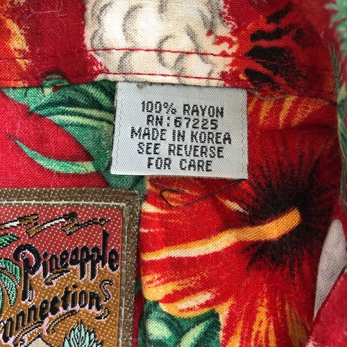 Pineapple Connection Hawaiian Aloha Shirt Erupting Volcanoes Hibiscus Flowers L - Picture 7 of 13