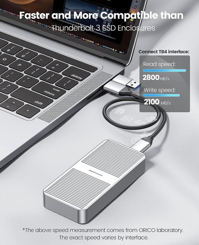 ORICO M.2 NVME SSD Gehäuse 40 Gbps PCIe3.0x4 USB C Adapter für Thunderbolt 3/4 - Bild 36 von 69
