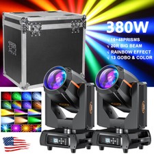 2PCS 380W 20R Beam Moving Head Light DMX 48Prism DJ Disco Party Lighting W/Case