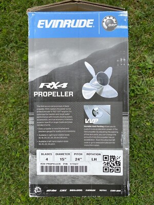 Evinrude BRP RX4 15 x 24 LH Stainless Propeller P/N 177327